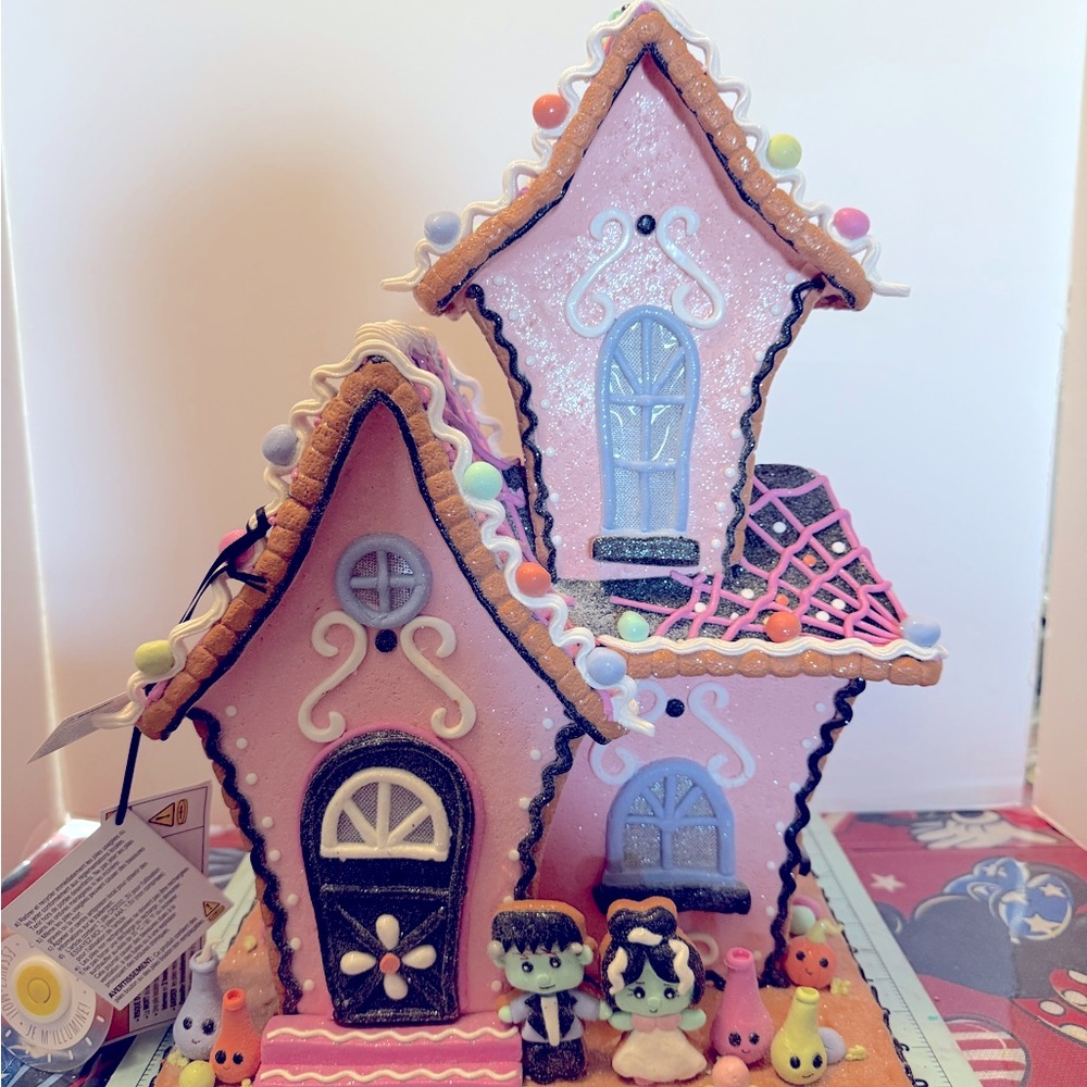 Extra large pink gingerbread haunted house